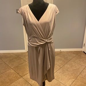 Ronni Nicole Taupe Gold Dress